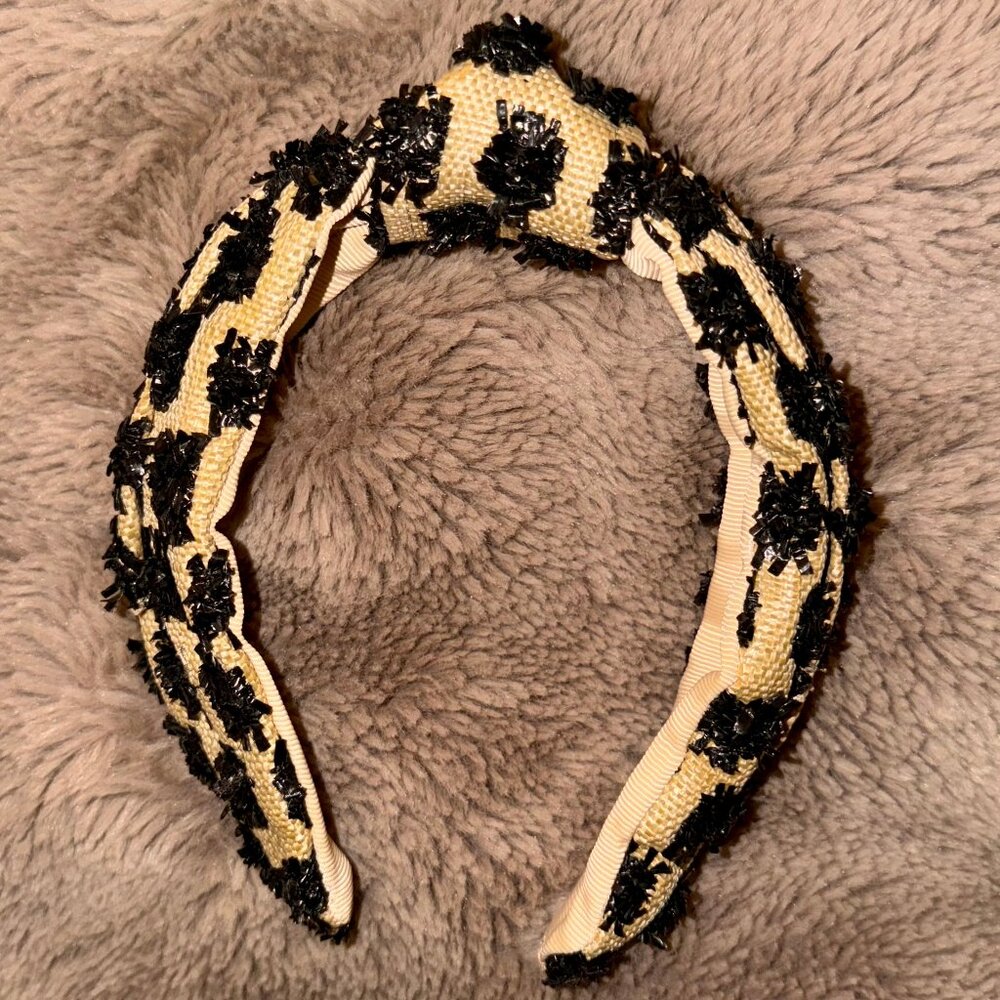 Anthropologie Knotted Fringe Headband, Black